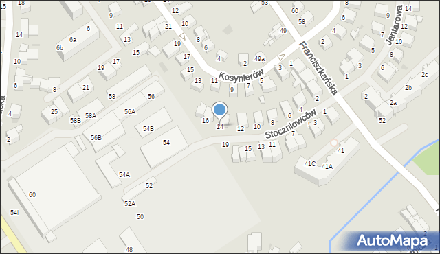 Koszalin, Stoczniowców, 14, mapa Koszalina