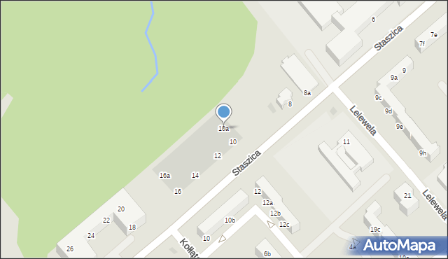 Koszalin, Staszica Stanisława, 10a, mapa Koszalina
