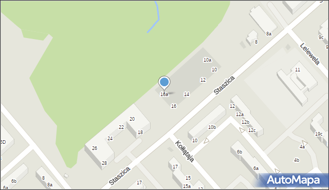 Koszalin, Staszica Stanisława, 16a, mapa Koszalina