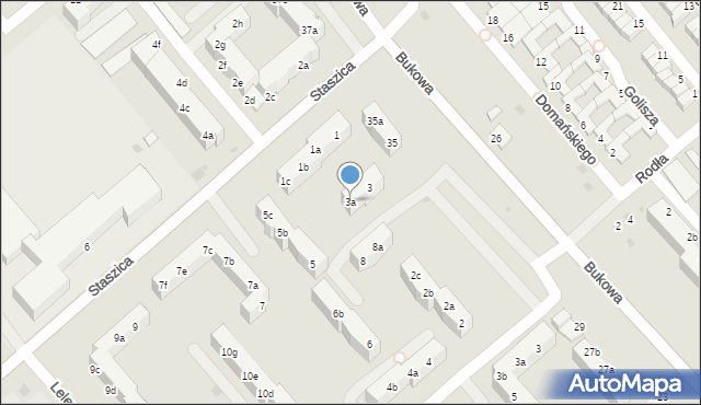 Koszalin, Staszica Stanisława, 3a, mapa Koszalina