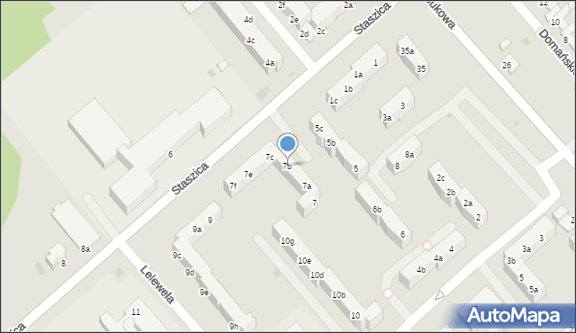 Koszalin, Staszica Stanisława, 7b, mapa Koszalina