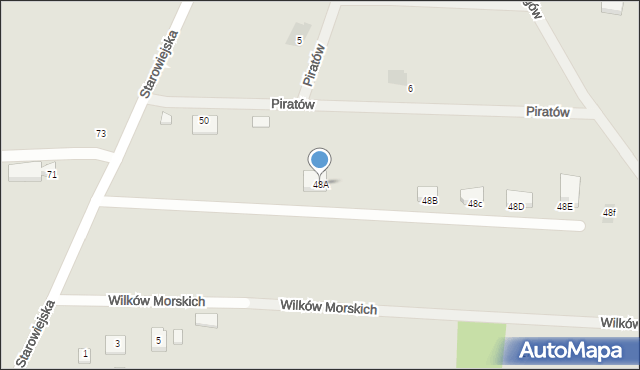 Koszalin, Starowiejska, 48A, mapa Koszalina