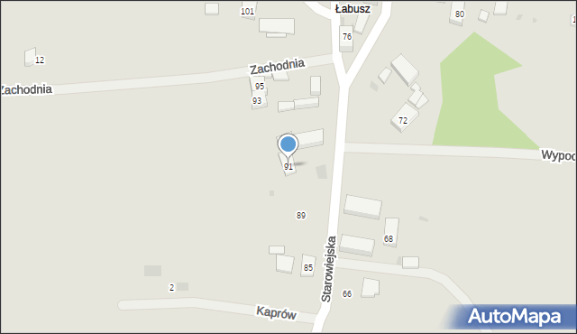 Koszalin, Starowiejska, 91, mapa Koszalina