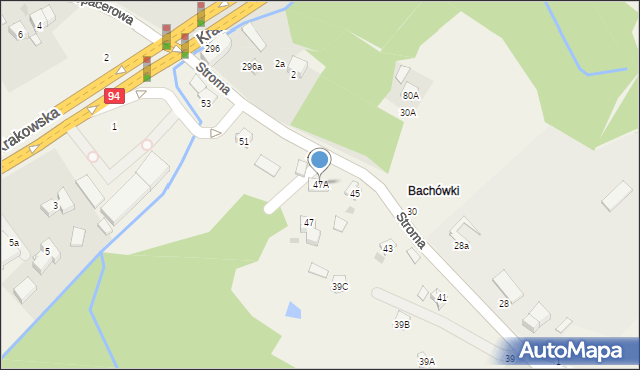 Koszyce Wielkie, Stroma, 47A, mapa Koszyce Wielkie