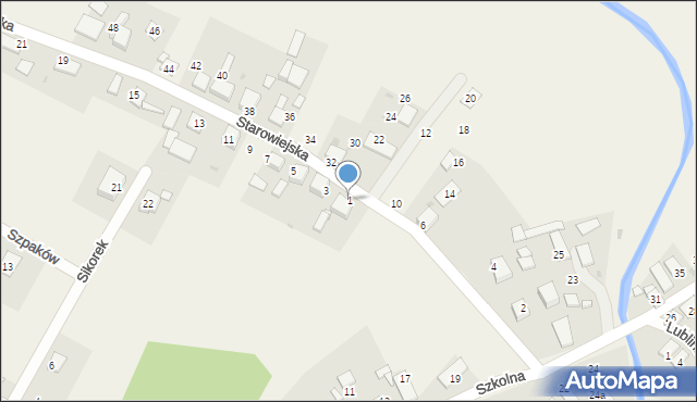 Koty, Starowiejska, 1, mapa Koty