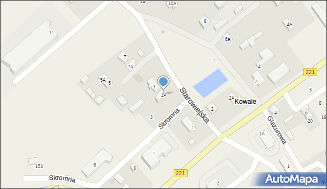 Kowale, Starowiejska, 1A, mapa Kowale
