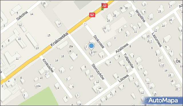 Kozy, Storczyków, 3, mapa Kozy