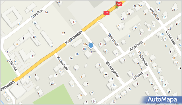 Kozy, Storczyków, 4, mapa Kozy