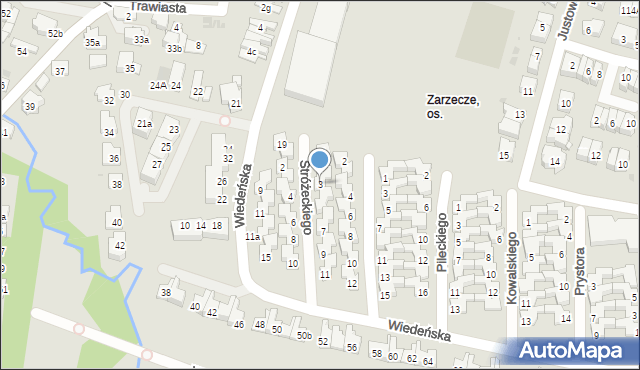 Kraków, Stróżeckiego Jana, 3, mapa Krakowa