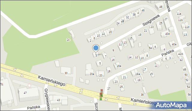 Kraków, Stoigniewa, 3, mapa Krakowa