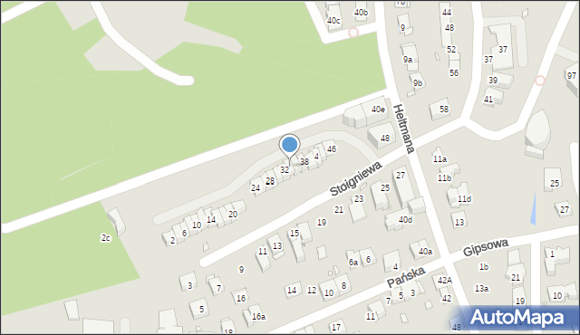 Kraków, Stoigniewa, 34, mapa Krakowa