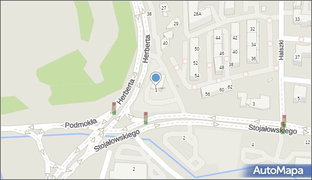 Kraków, Stojałowskiego Stanisława, ks., 1, mapa Krakowa