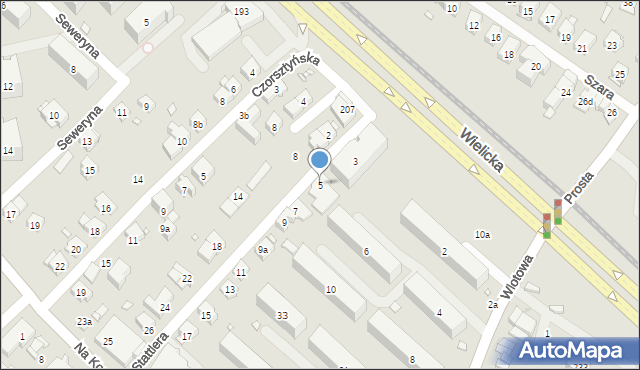 Kraków, Stattlera Wojciecha, 5, mapa Krakowa