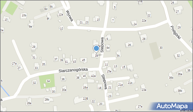 Kraków, Stepowa, 14, mapa Krakowa