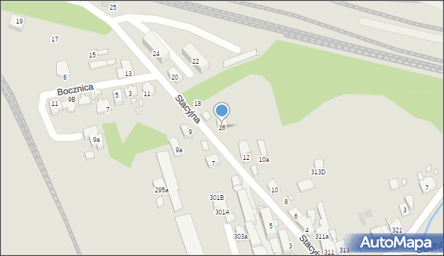 Kraków, Stacyjna, 16, mapa Krakowa