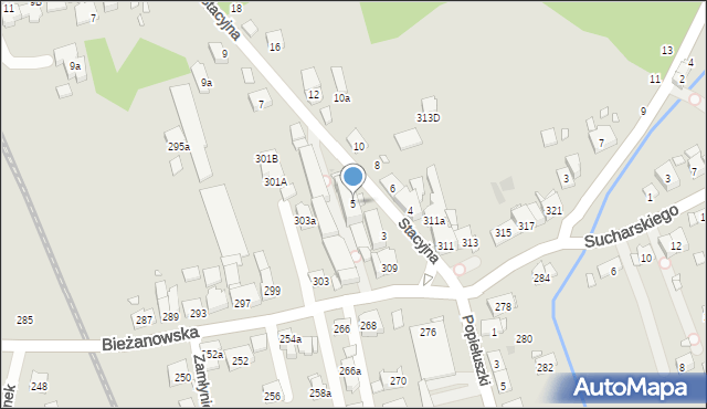 Kraków, Stacyjna, 5, mapa Krakowa