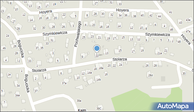 Kraków, Stolarza Stefana, 11, mapa Krakowa