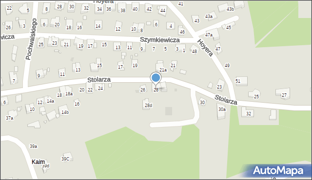 Kraków, Stolarza Stefana, 28, mapa Krakowa