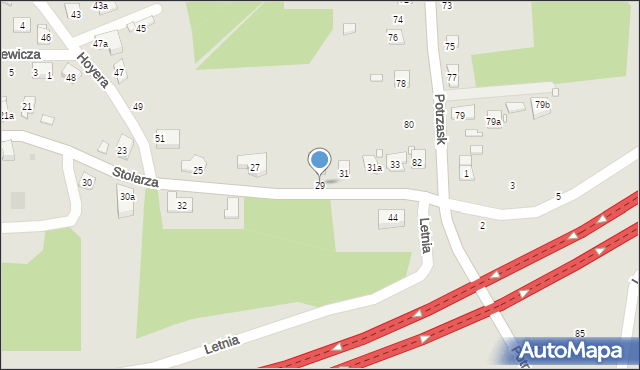 Kraków, Stolarza Stefana, 29, mapa Krakowa