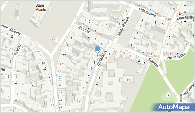 Kraków, Stolarska, 1, mapa Krakowa