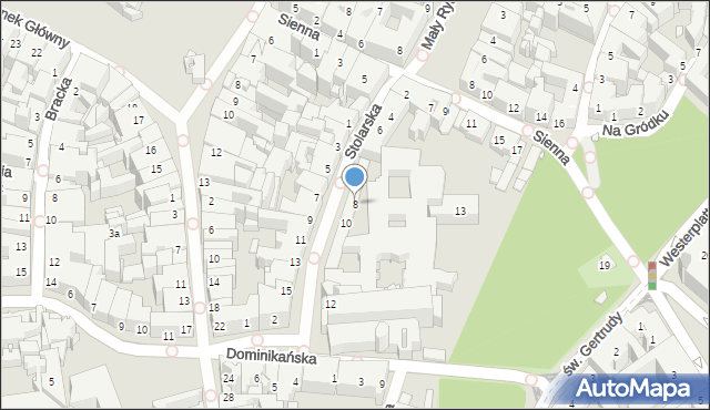 Kraków, Stolarska, 8, mapa Krakowa