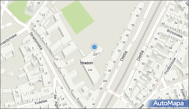 Kraków, Stradomska, 12a, mapa Krakowa