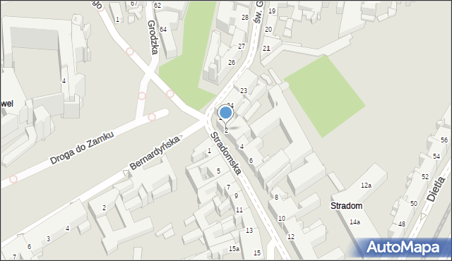 Kraków, Stradomska, 2, mapa Krakowa
