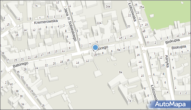 Kraków, Stefana Batorego, 10, mapa Krakowa