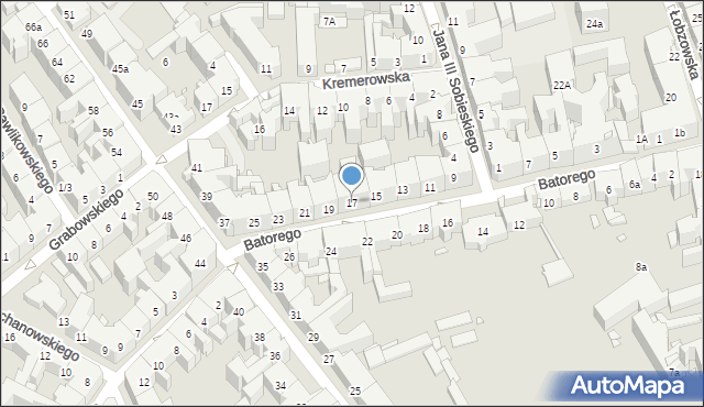 Kraków, Stefana Batorego, 17, mapa Krakowa