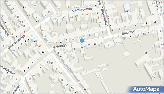 Kraków, Stefana Batorego, 22, mapa Krakowa