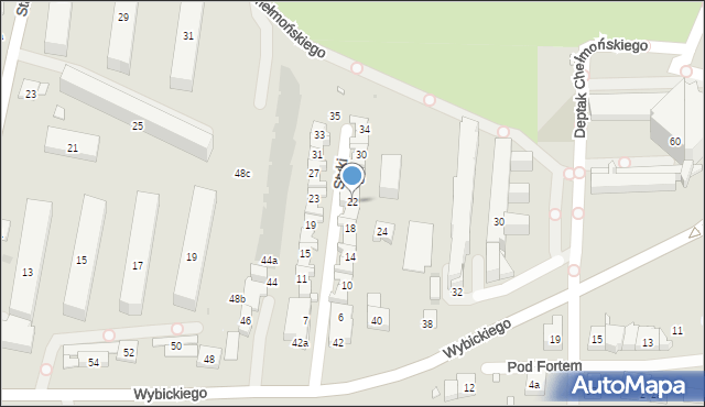 Kraków, Styki Jana, 22, mapa Krakowa