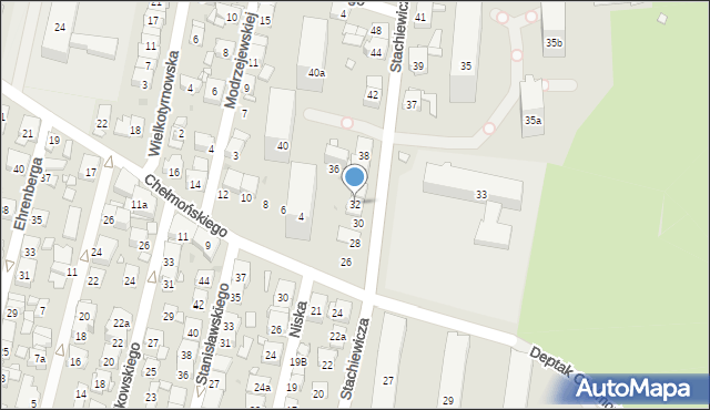 Kraków, Stachiewicza Piotra, 32, mapa Krakowa