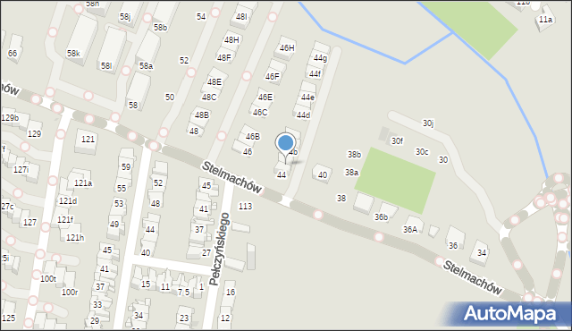 Kraków, Stelmachów, 44a, mapa Krakowa