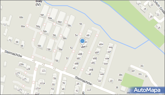 Kraków, Stelmachów, 48F, mapa Krakowa