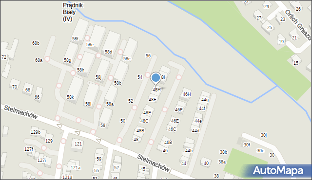 Kraków, Stelmachów, 48H, mapa Krakowa