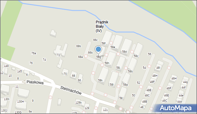 Kraków, Stelmachów, 58g, mapa Krakowa