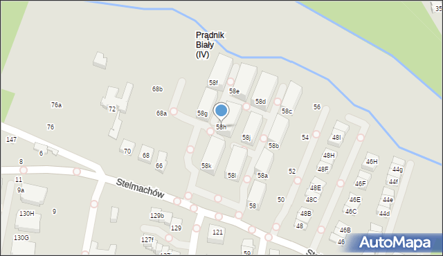 Kraków, Stelmachów, 58h, mapa Krakowa