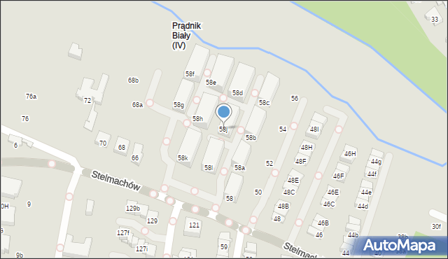 Kraków, Stelmachów, 58j, mapa Krakowa