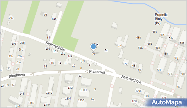 Kraków, Stelmachów, 76, mapa Krakowa