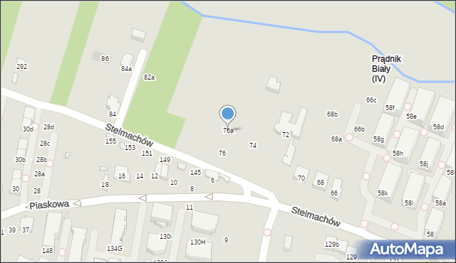 Kraków, Stelmachów, 76a, mapa Krakowa