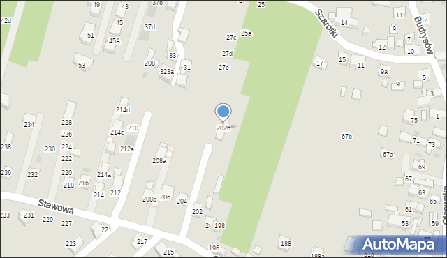 Kraków, Stawowa, 202b, mapa Krakowa