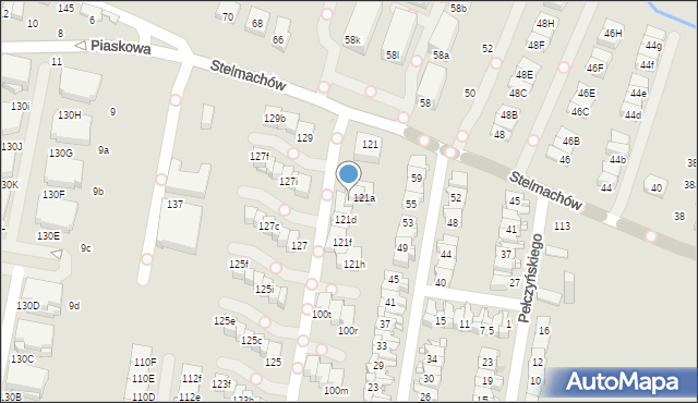 Kraków, Stelmachów, 121b, mapa Krakowa