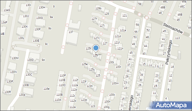 Kraków, Stelmachów, 125i, mapa Krakowa