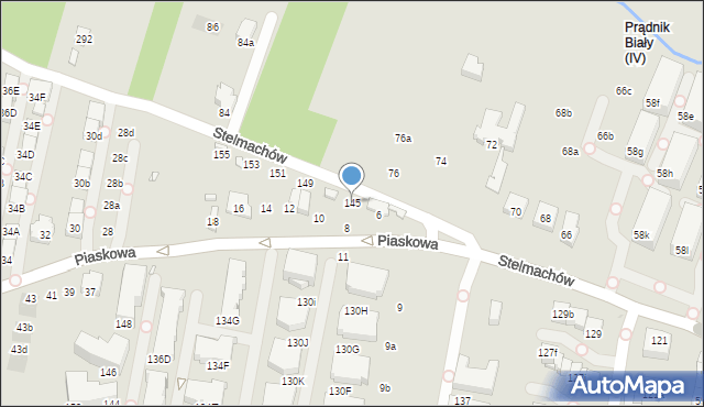 Kraków, Stelmachów, 145, mapa Krakowa