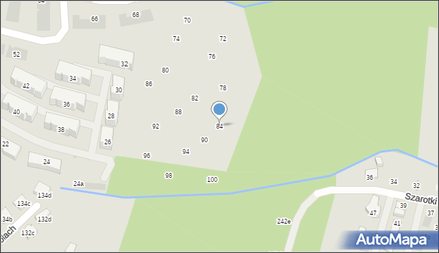 Kraków, Starego Dębu, 84, mapa Krakowa