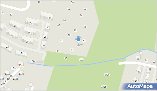 Kraków, Starego Dębu, 90, mapa Krakowa