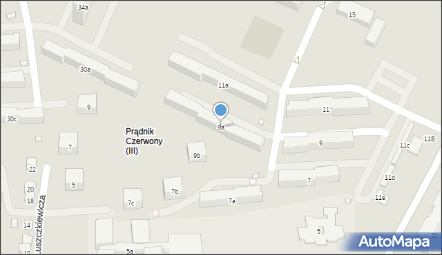 Kraków, Strzelców, 9a, mapa Krakowa