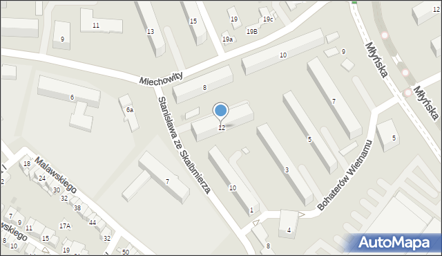 Kraków, Stanisława ze Skalbmierza, 12, mapa Krakowa