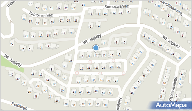 Kraków, Stanisława Augusta Poniatowskiego, 11, mapa Krakowa