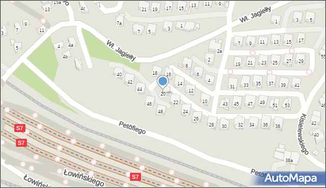 Kraków, Stanisława Augusta Poniatowskiego, 20, mapa Krakowa